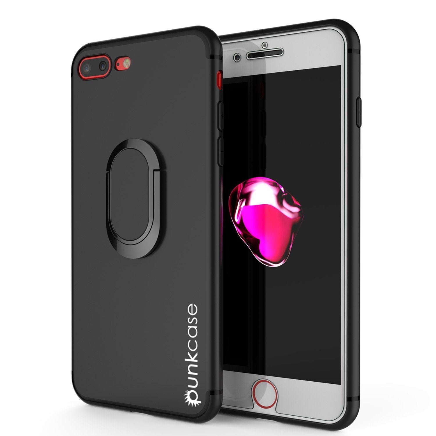 iPhone 8 PLUS Case, Punkcase Magnetix Protective TPU Cover W/ Kickstand, Tempered Glass Screen Protector [Black] - PunkCase NZ