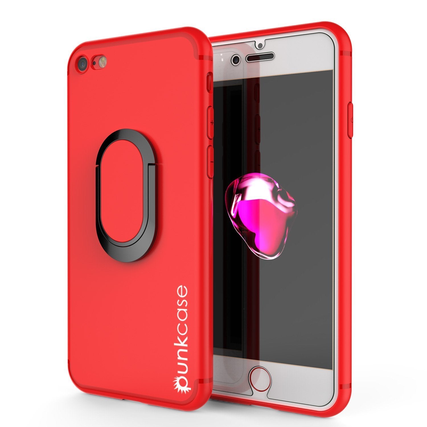 iPhone 8 Case, Punkcase Magnetix Protective TPU Cover W/ Kickstand, Tempered Glass Screen Protector [Red] - PunkCase NZ