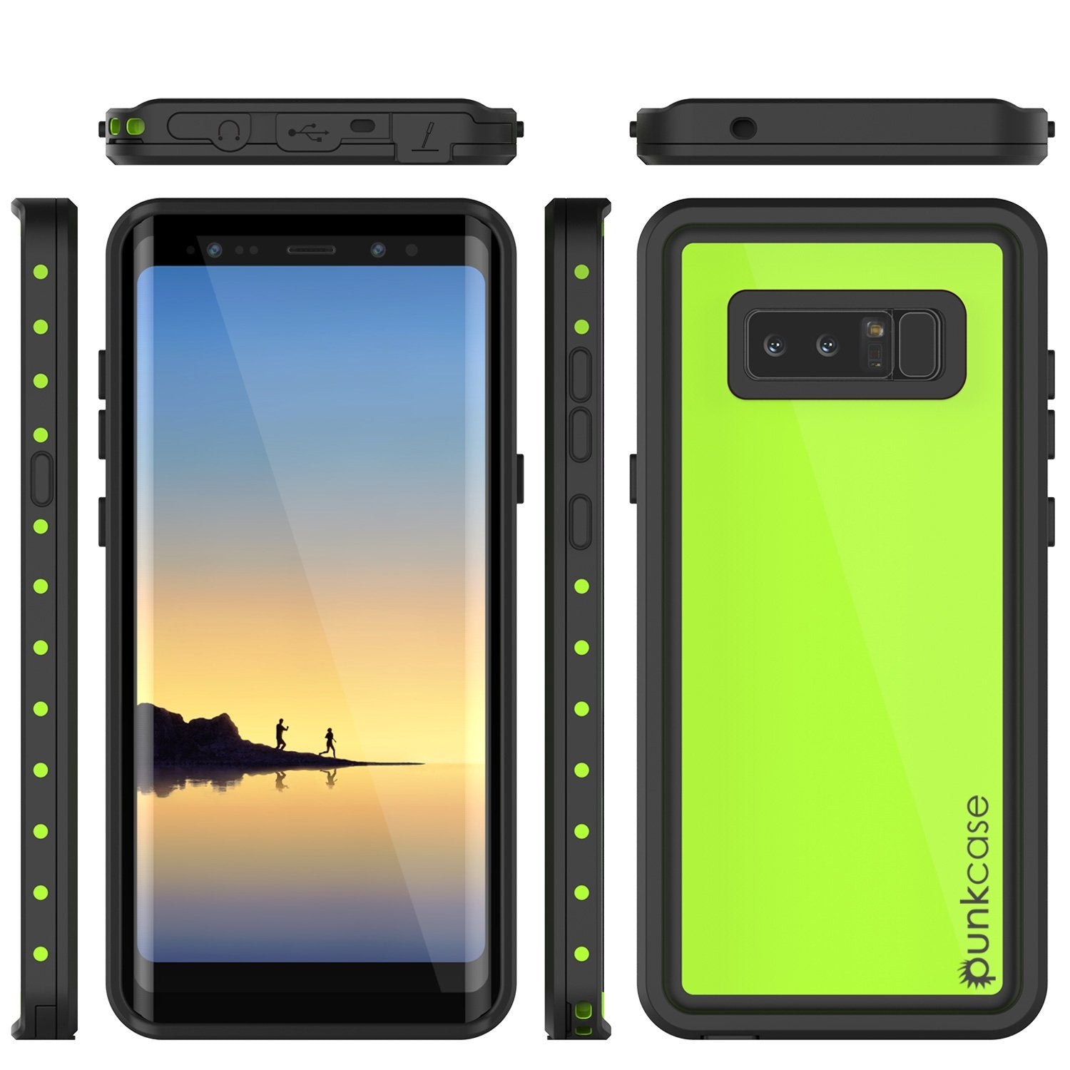 Galaxy Note 8 Waterproof Case PunkCase StudStar Light Green Thin 6.6ft Underwater IP68 ShockProof - PunkCase NZ