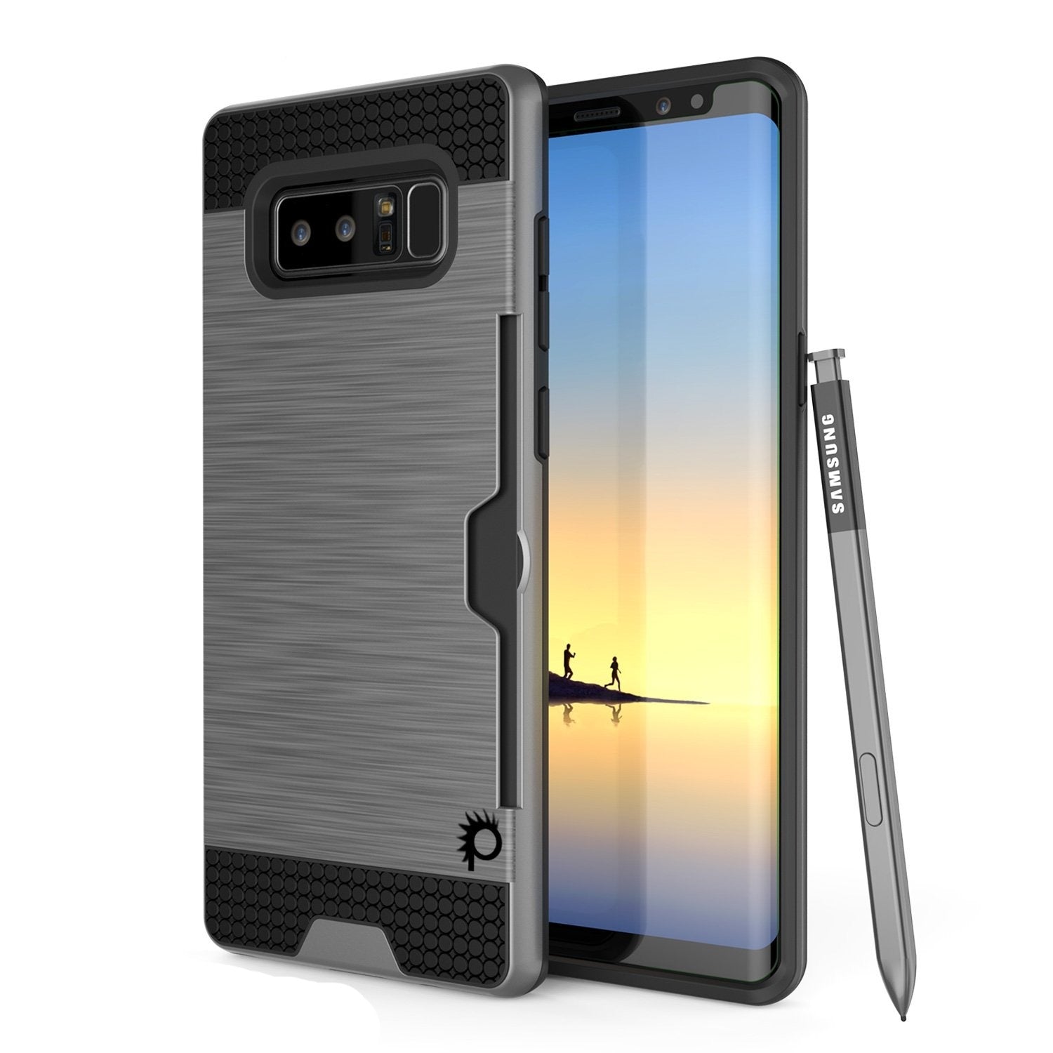 Galaxy Note 8 Case, PUNKcase [SLOT Series] Slim Fit  Samsung Note 8 [Black]