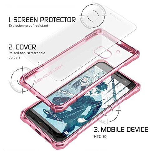 HTC 10 Case, Ghostek® Covert Pink Series Premium Slim Hybrid | w/Screen Protector | Ultra Fit - PunkCase NZ