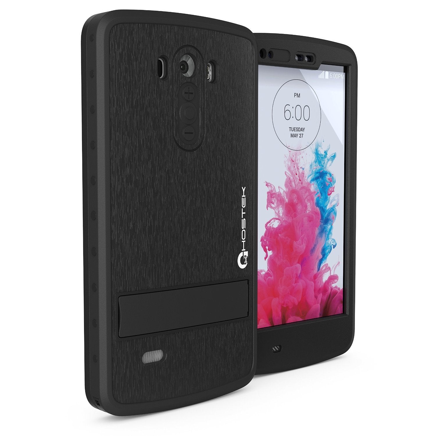 LG G3 Waterproof Case, Ghostek Atomic Black W/ Attached Screen Protector Fitted for LG G3 - PunkCase NZ
