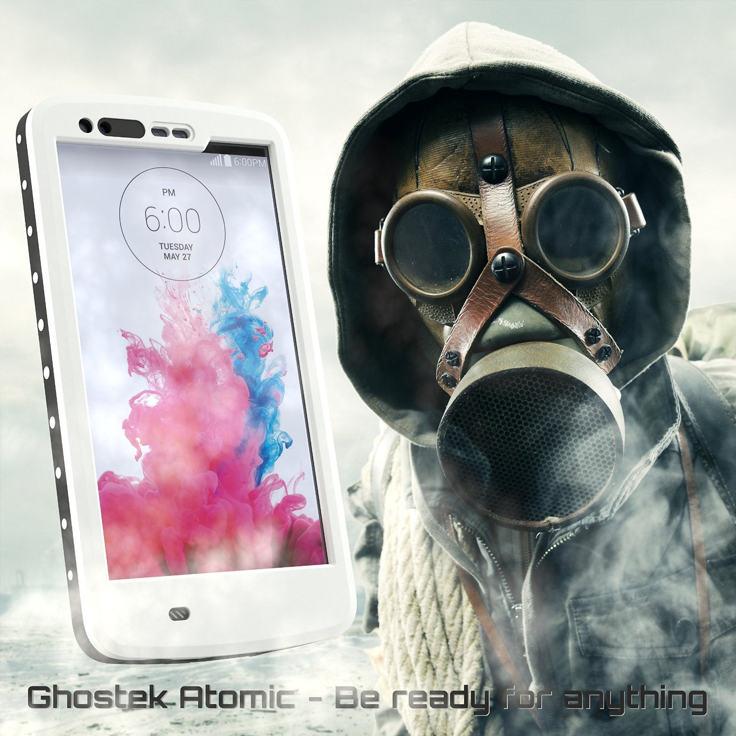 LG G3 Waterproof Case, Ghostek Atomic White W/ Attached Screen Protector LG G3 Slim Fitted - PunkCase NZ