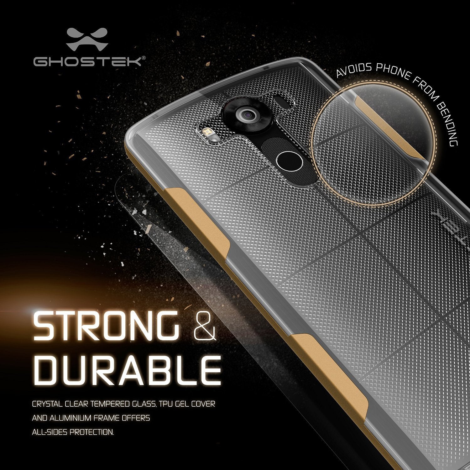LG V10 Case, Ghostek® Cloak Gold Slim Hybrid Impact Armor Cover | Lifetime Warranty Exchange - PunkCase NZ
