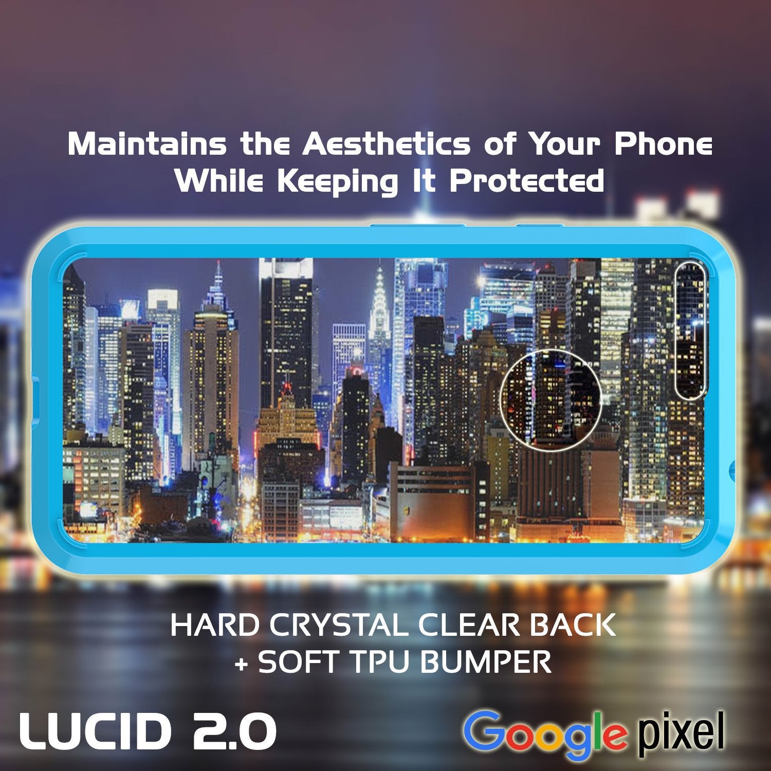 Google Pixel XL Case Punkcase® LUCID 2.0 Light Blue Series w/ PUNK SHIELD Glass Screen Protector | Ultra Fit - PunkCase NZ