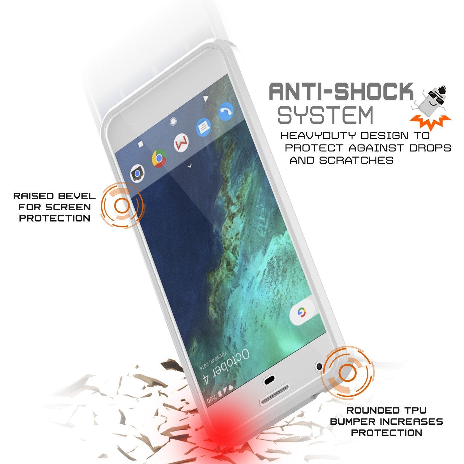 Google Pixel XL Case Punkcase® LUCID 2.0 White Series w/ PUNK SHIELD Glass Screen Protector | Ultra Fit - PunkCase NZ