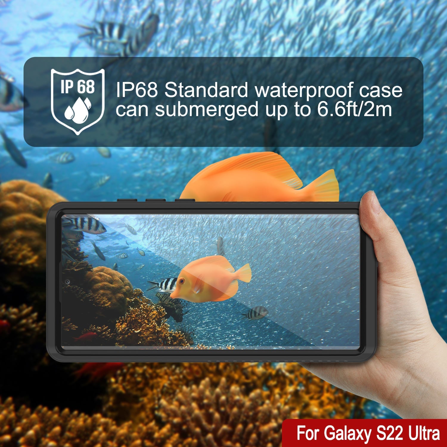 Galaxy S22 Ultra Water/ Shockproof [Extreme Series] With Screen Protector Case [Black]