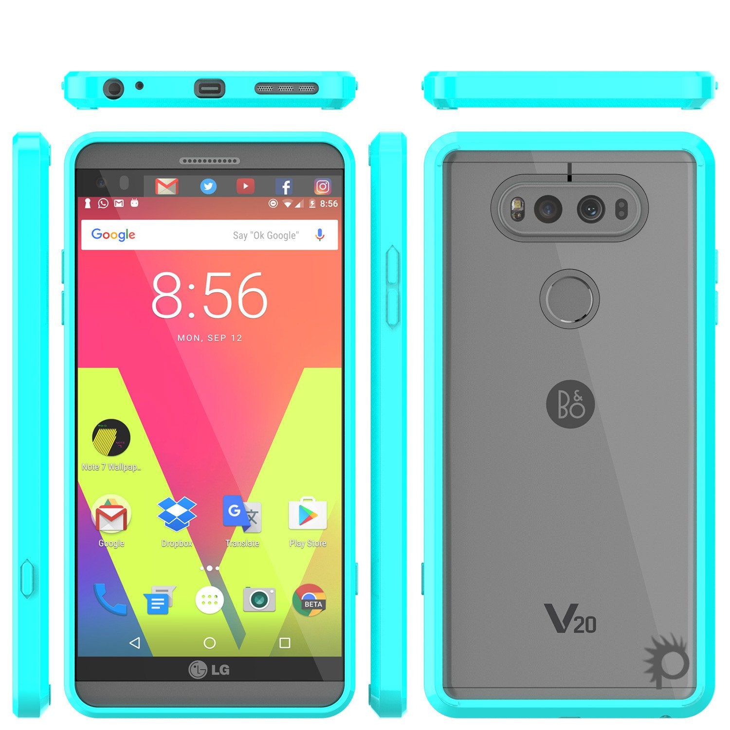 LG v20 Case Punkcase® LUCID 2.0 Teal Series w/ PUNK SHIELD Glass Screen Protector | Ultra Fit - PunkCase NZ