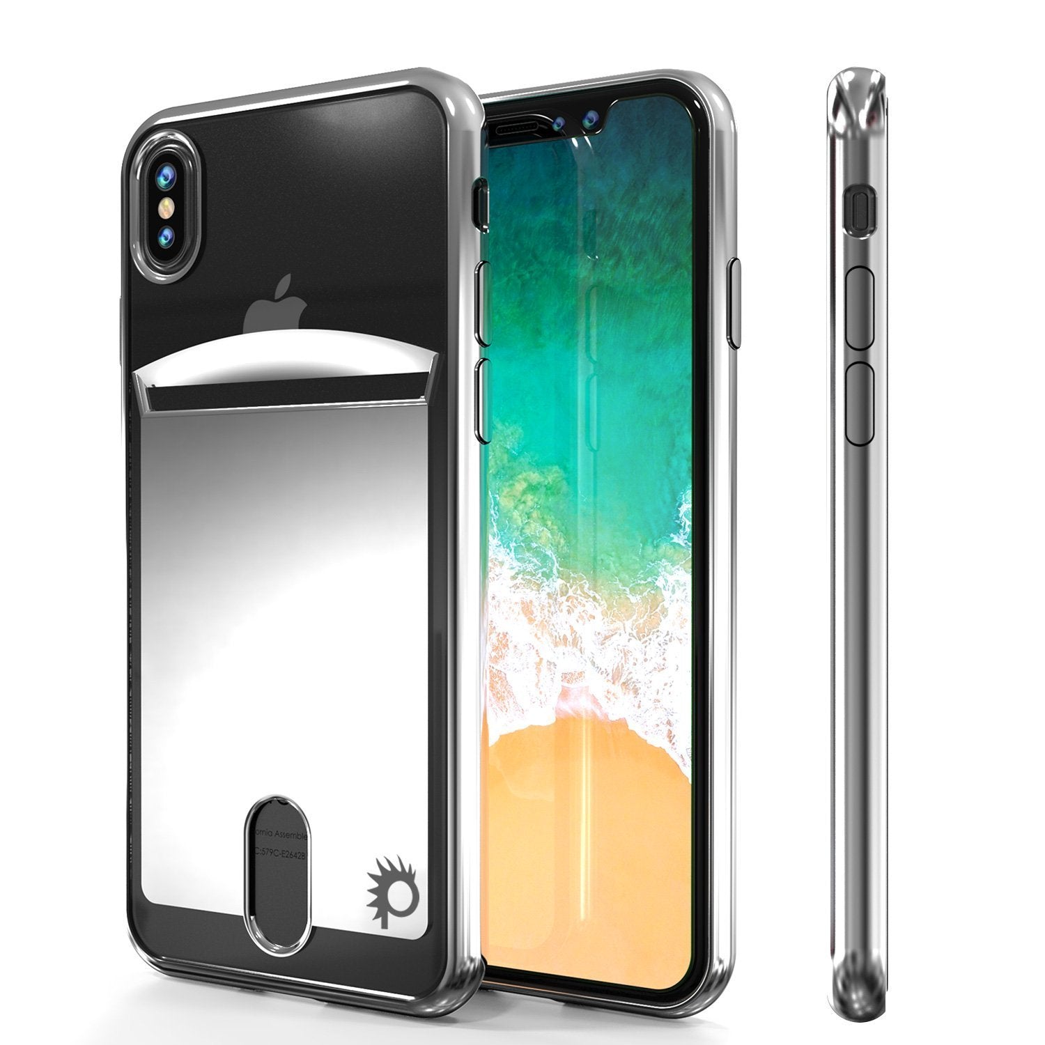iPhone X Case, PUNKcase [LUCID Series] Slim Fit Protective Dual Layer Armor Cover [Silver]