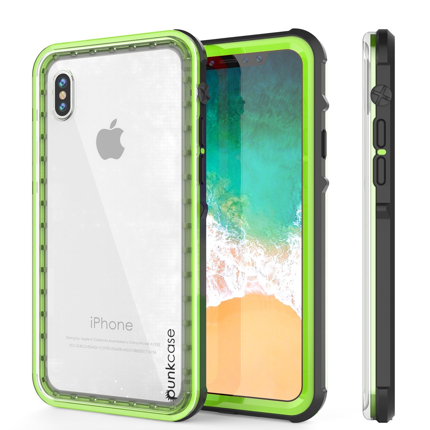 iPhone X Case, PUNKCase [CRYSTAL SERIES] Protective IP68 Certified Cover [Light Green]