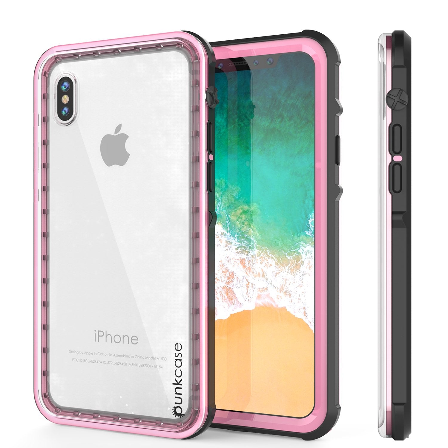 iPhone X Case, PUNKCase [CRYSTAL SERIES] Protective IP68 Certified Cover [Pink]