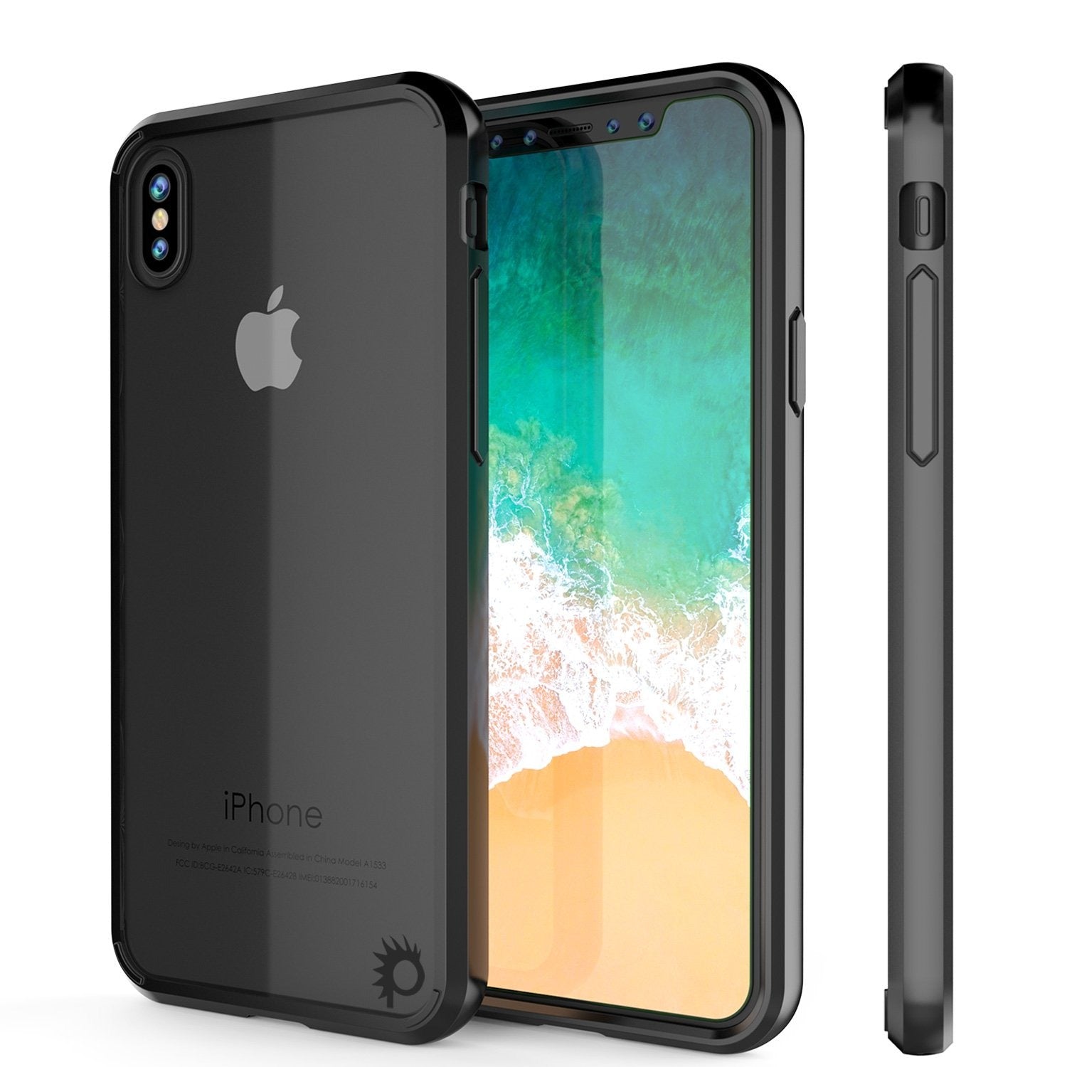 iPhone X Case, PUNKcase [LUCID 2.0 Series] [Slim Fit] Armor Cover W/Integrated Anti-Shock System [Black]