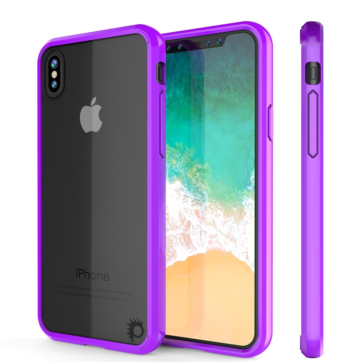 iPhone X Case, PUNKcase [LUCID 2.0 Series] [Slim Fit] Armor Cover W/Integrated Anti-Shock System [Purple]