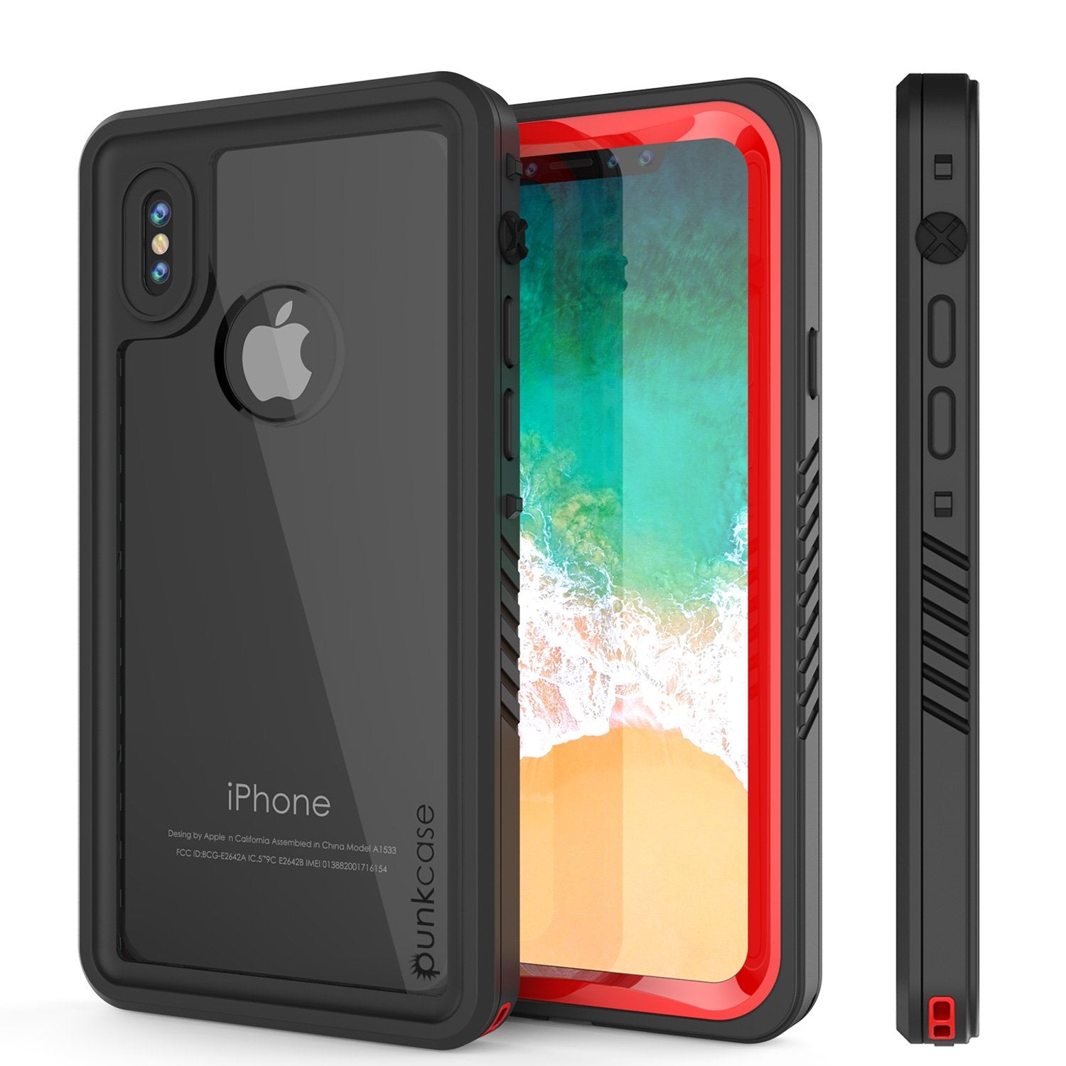 iPhone X Case, Punkcase [Extreme Series] [Slim Fit] [IP68 Certified] [Red]