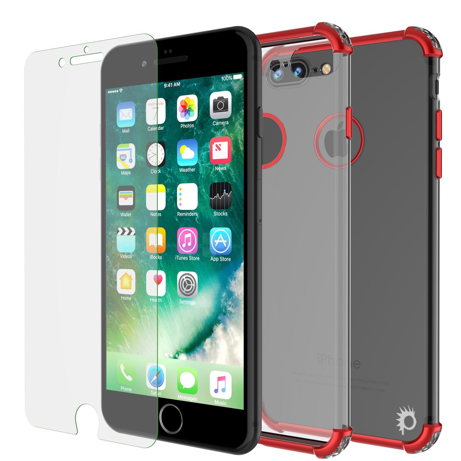 iPhone 8 PLUS Case, Punkcase [BLAZE SERIES] Protective Cover W/ PunkShield Screen Protector [Shockproof] [Slim Fit] for Apple iPhone 7/8/6/6s PLUS [Red] - PunkCase NZ