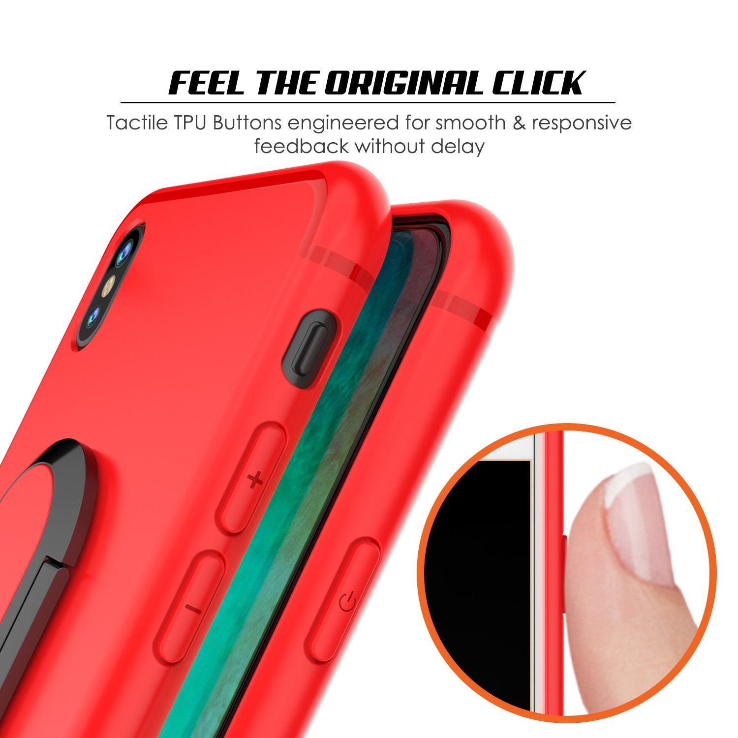 iPhone X Case, Punkcase Magnetix Protective TPU Cover W/ Kickstand, Tempered Glass Screen Protector [Red] - PunkCase NZ
