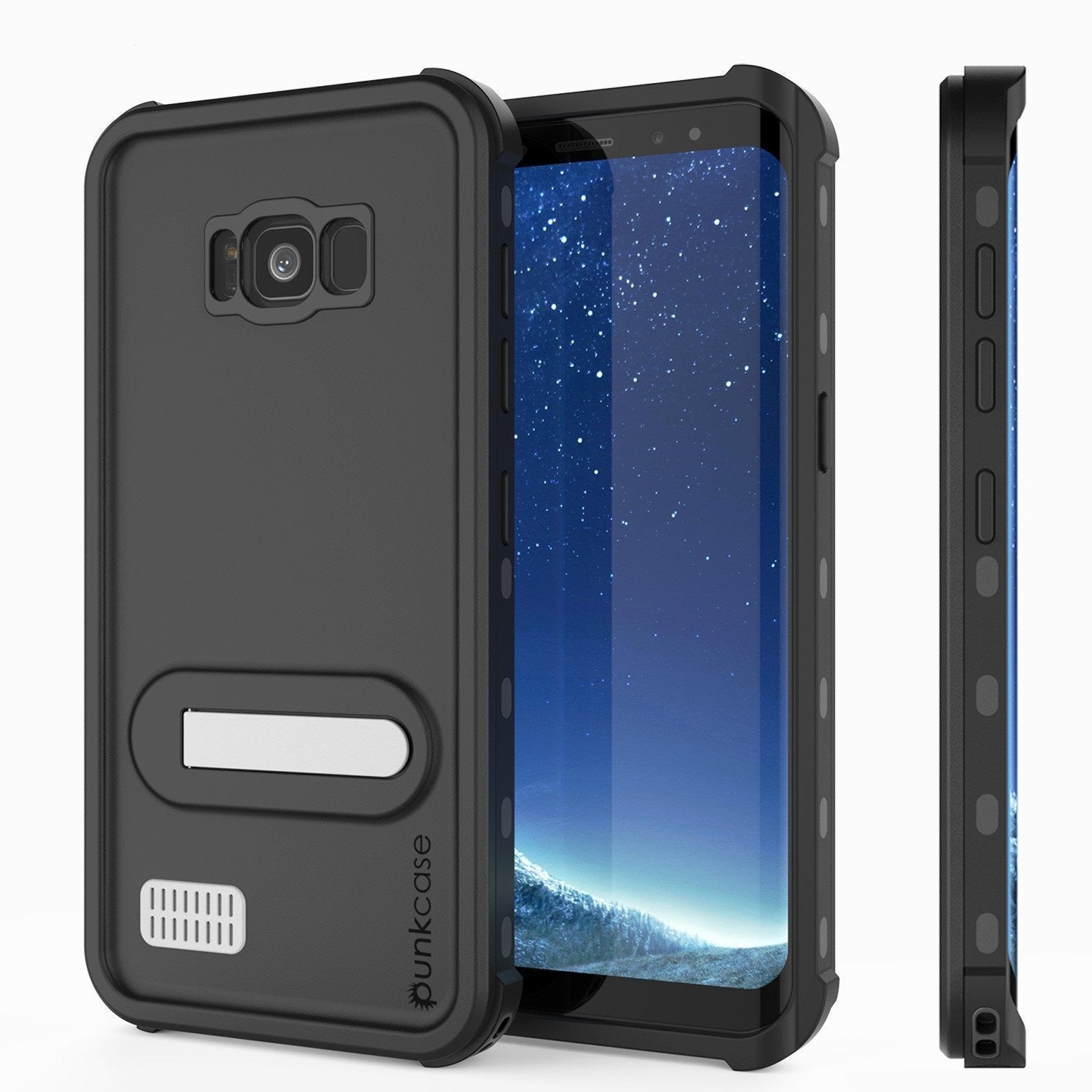 Galaxy S8 Plus Waterproof Case, Punkcase KickStud Black Series [Slim Fit] [IP68 Certified] [Shockproof] [Snowproof] Armor Cover.