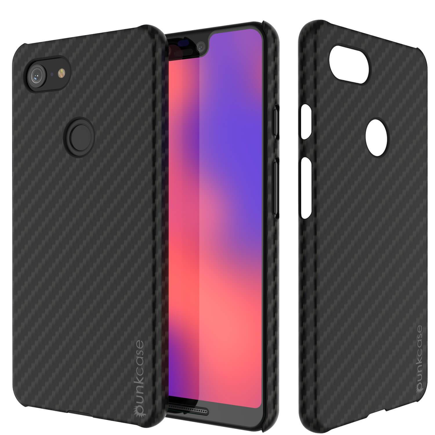 Google Pixel 3 XL CarbonShield Heavy Duty & Ultra Thin 2  Leather Cover - PunkCase NZ