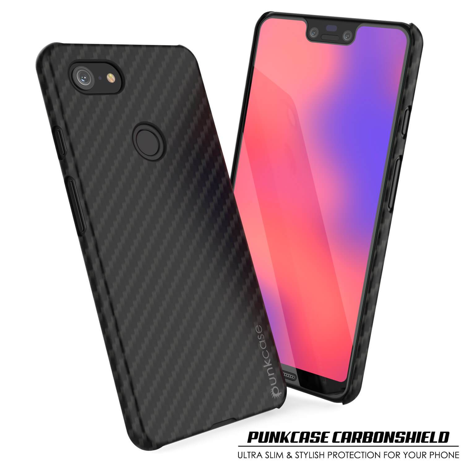 Google Pixel 3 XL CarbonShield Heavy Duty & Ultra Thin 2  Leather Cover - PunkCase NZ