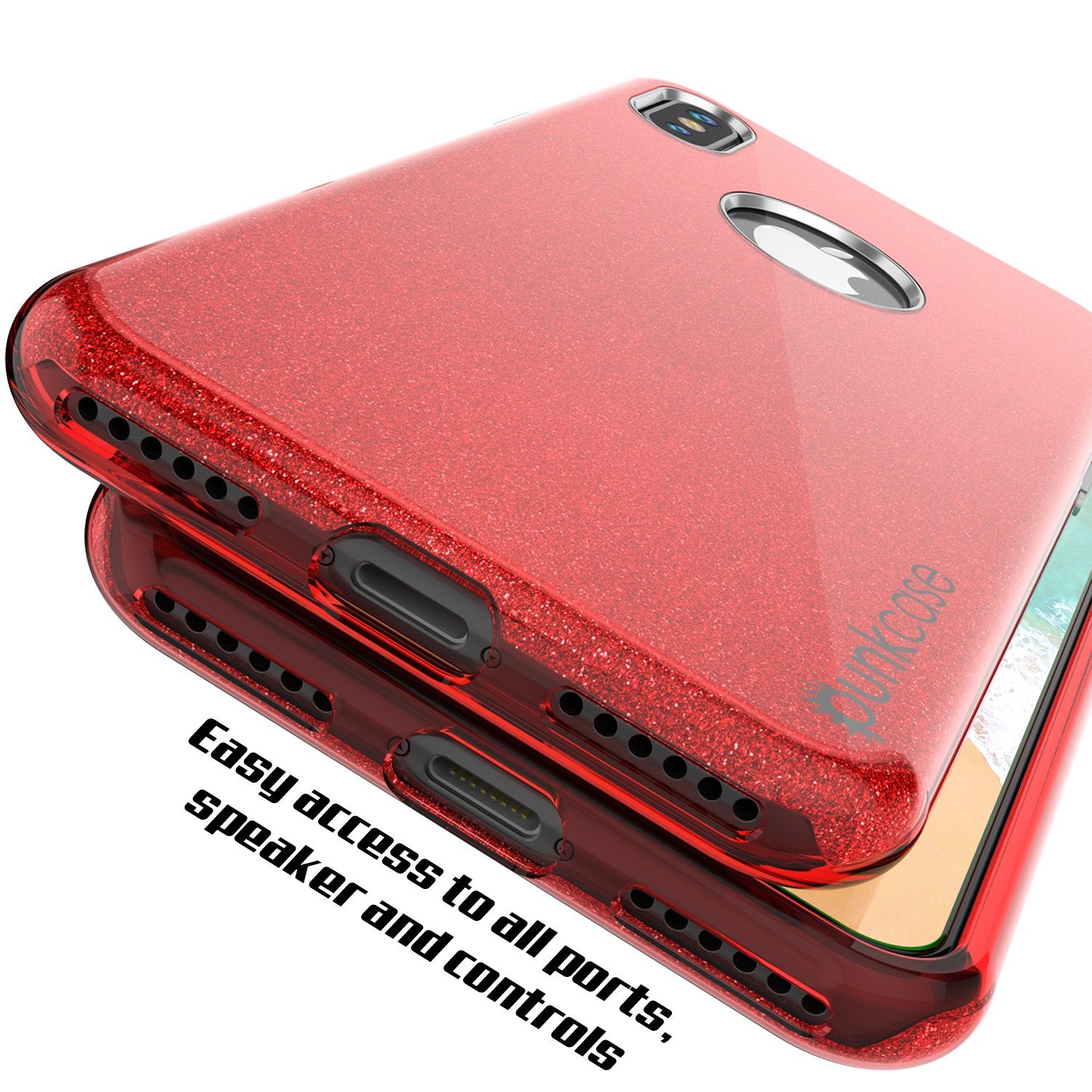iPhone X Case, Punkcase Galactic 2.0 Series Ultra Slim w/ Tempered Glass Screen Protector | [Red] - PunkCase NZ