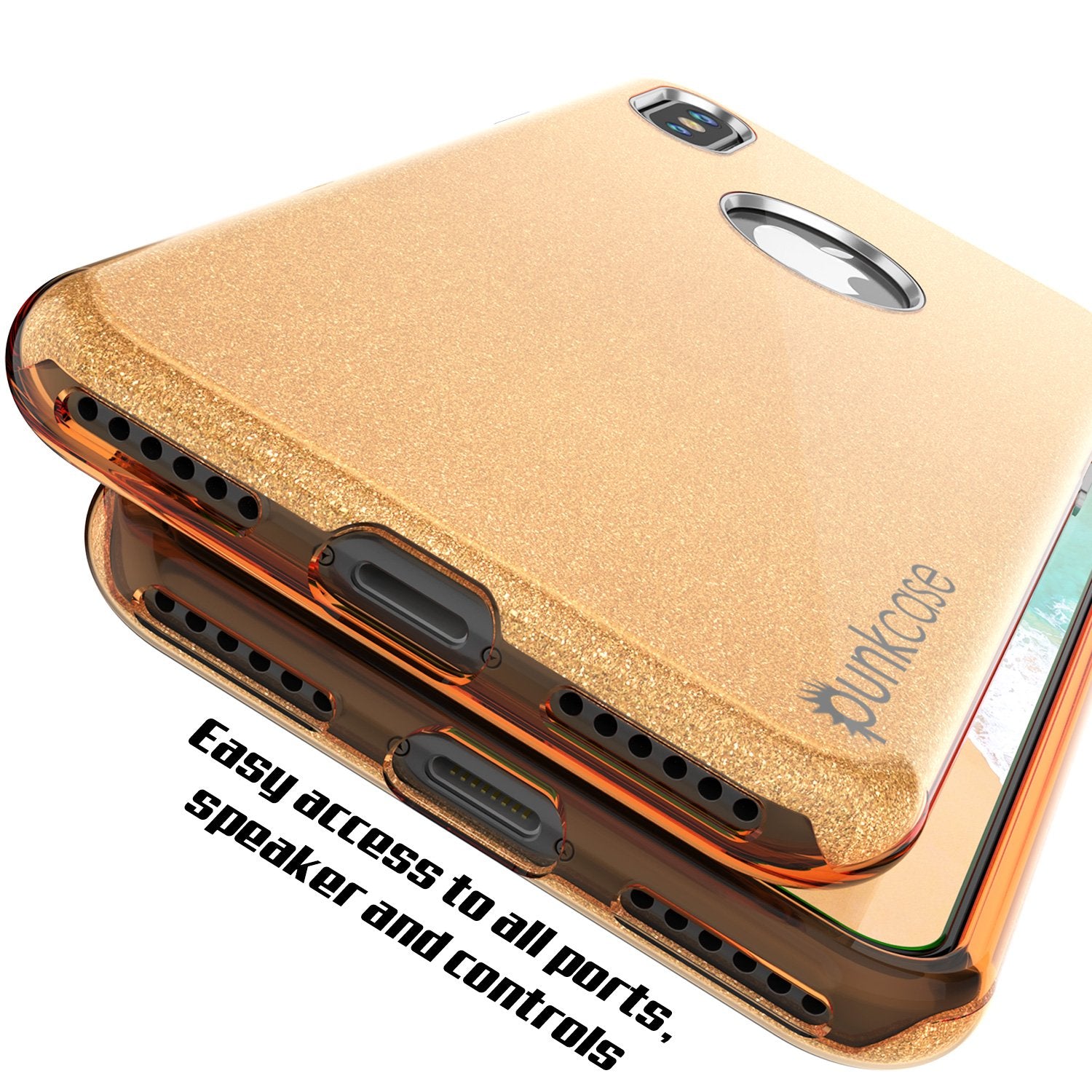 iPhone X Case, Punkcase Galactic 2.0 Series Ultra Slim w/ Tempered Glass Screen Protector | [Gold] - PunkCase NZ