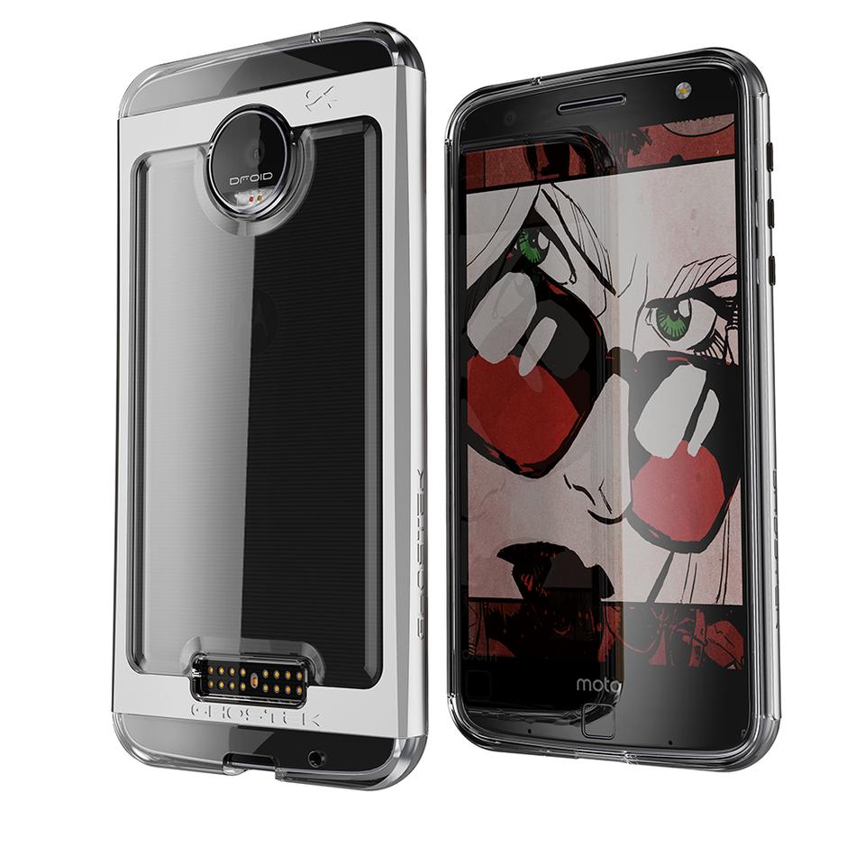 Motorola Moto Z Force Case, Ghostek Cloak 2.0 Silver Series w/ Screen Protector | Aluminum Frame
