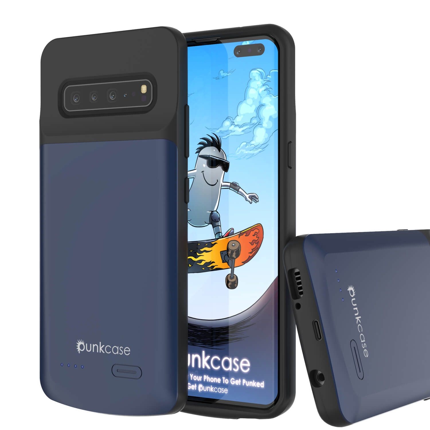 PunkJuice S20+ Plus Battery Case Patterned Black - Fast Charging Power Juice Bank with 6000mAh