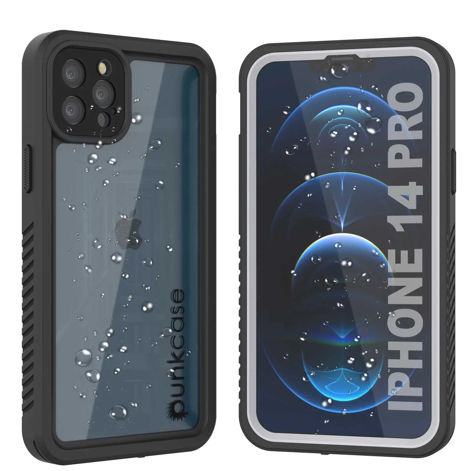 iPhone 14 Pro Waterproof Case, Punkcase [Extreme Series] Armor Cover W/ Built In Screen Protector [Light Blue]