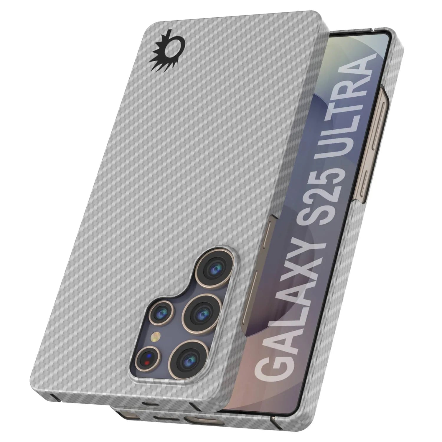 Punkcase Galaxy S25 Ultra Carbon Fiber Case [AramidShield Series] Ultra Slim & Light Kevlar [White]