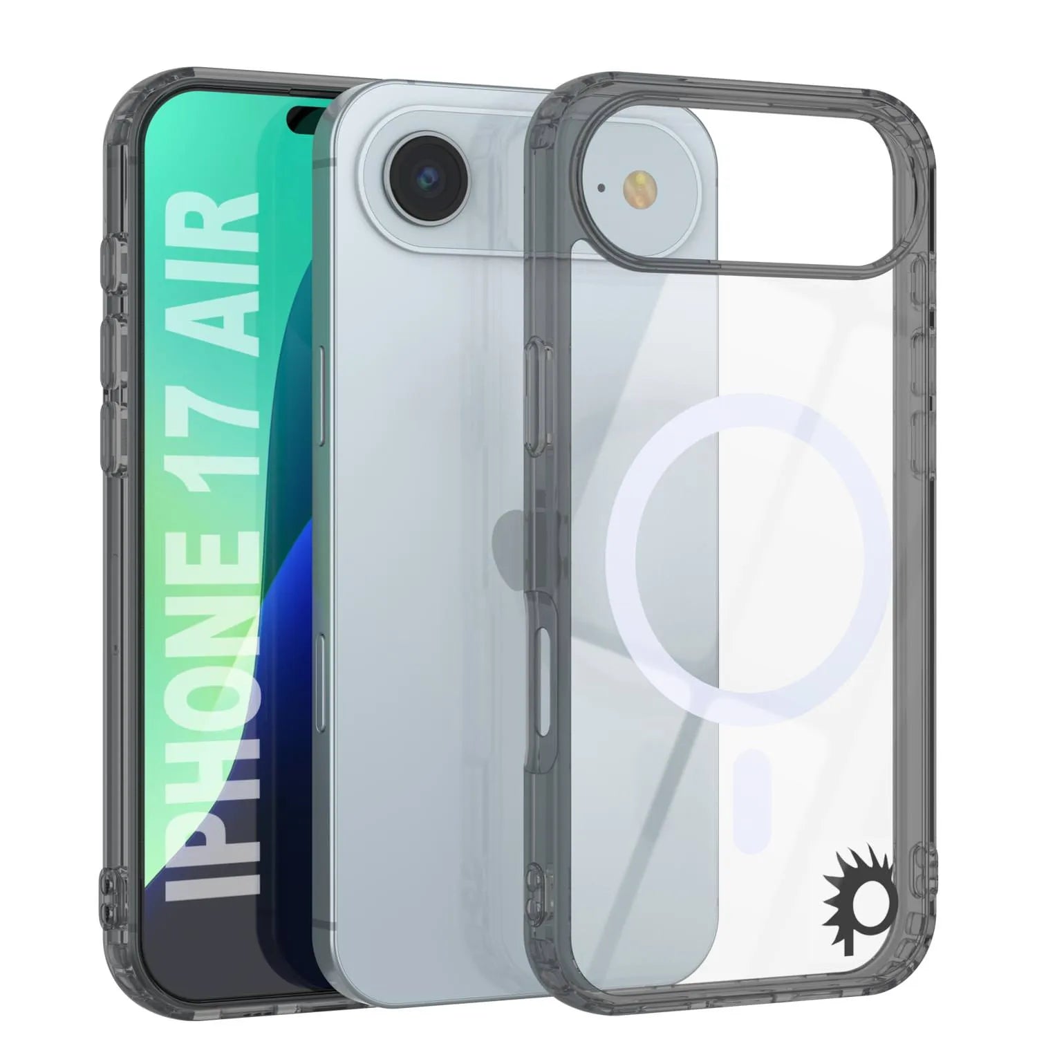 Punkcase iPhone 17 Air Magnetic Wireless Charging Case [ClearMag Series][Black]