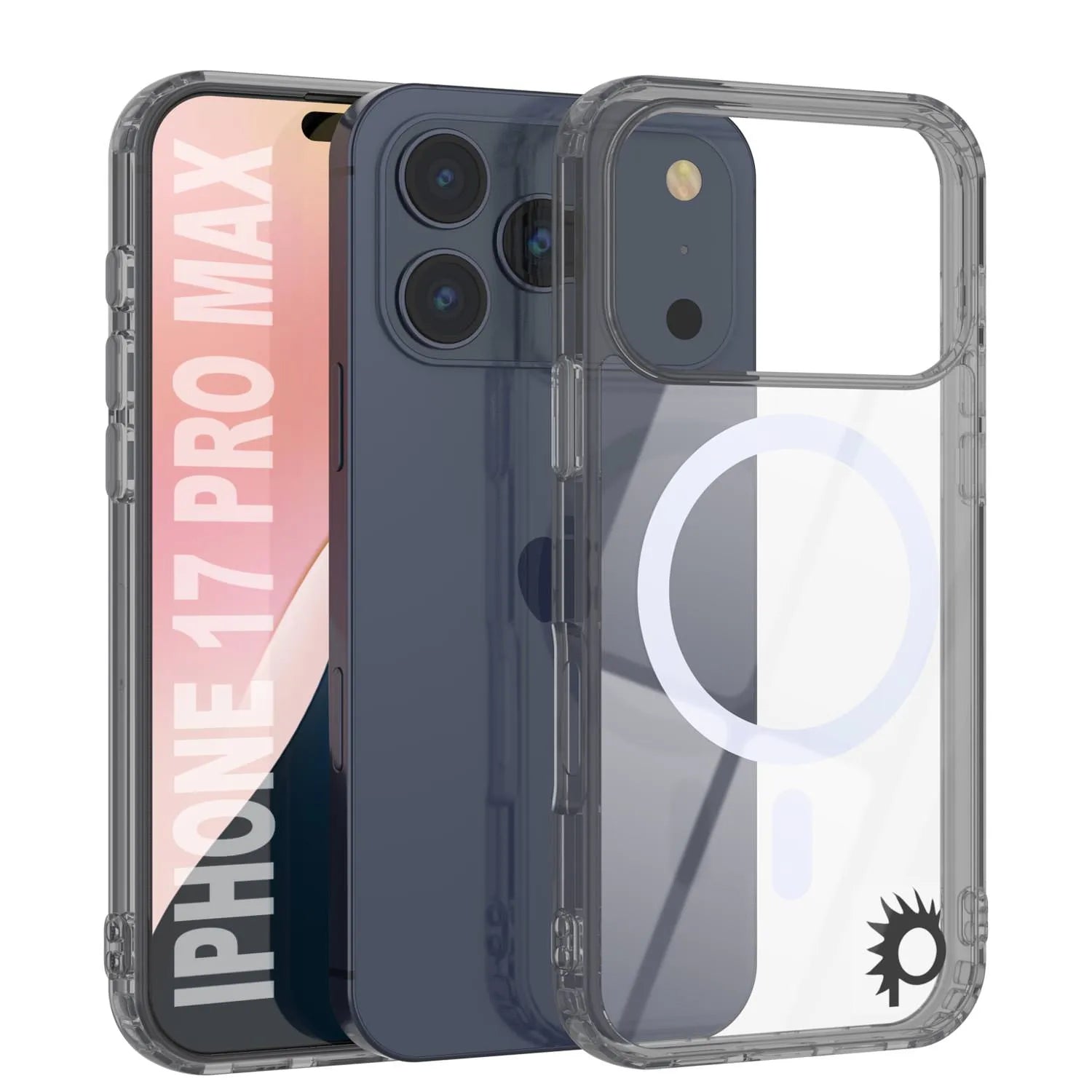 Punkcase iPhone 17 Pro Max Magnetic Wireless Charging Case [ClearMag Series][Silver]