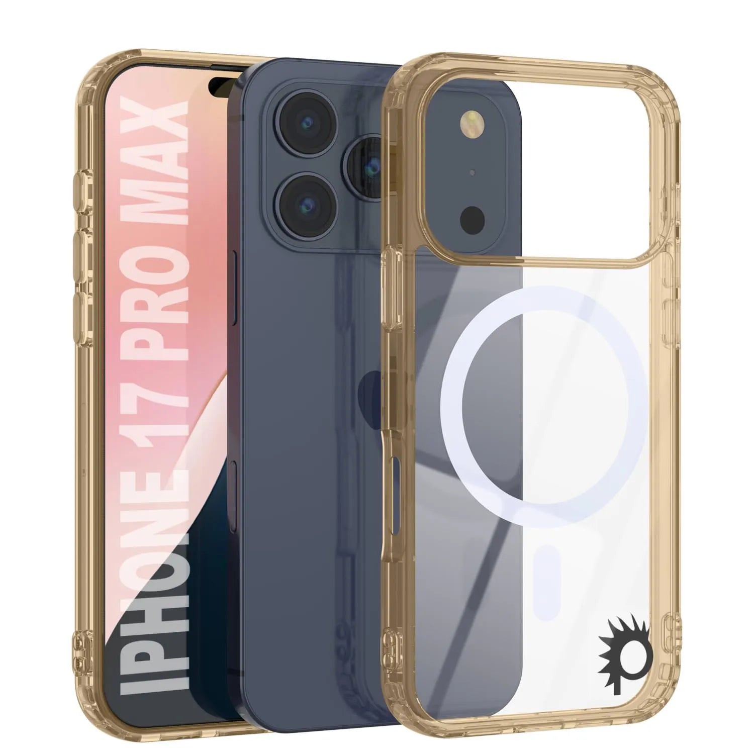 Punkcase iPhone 17 Pro Max Magnetic Wireless Charging Case [ClearMag Series][Gold]