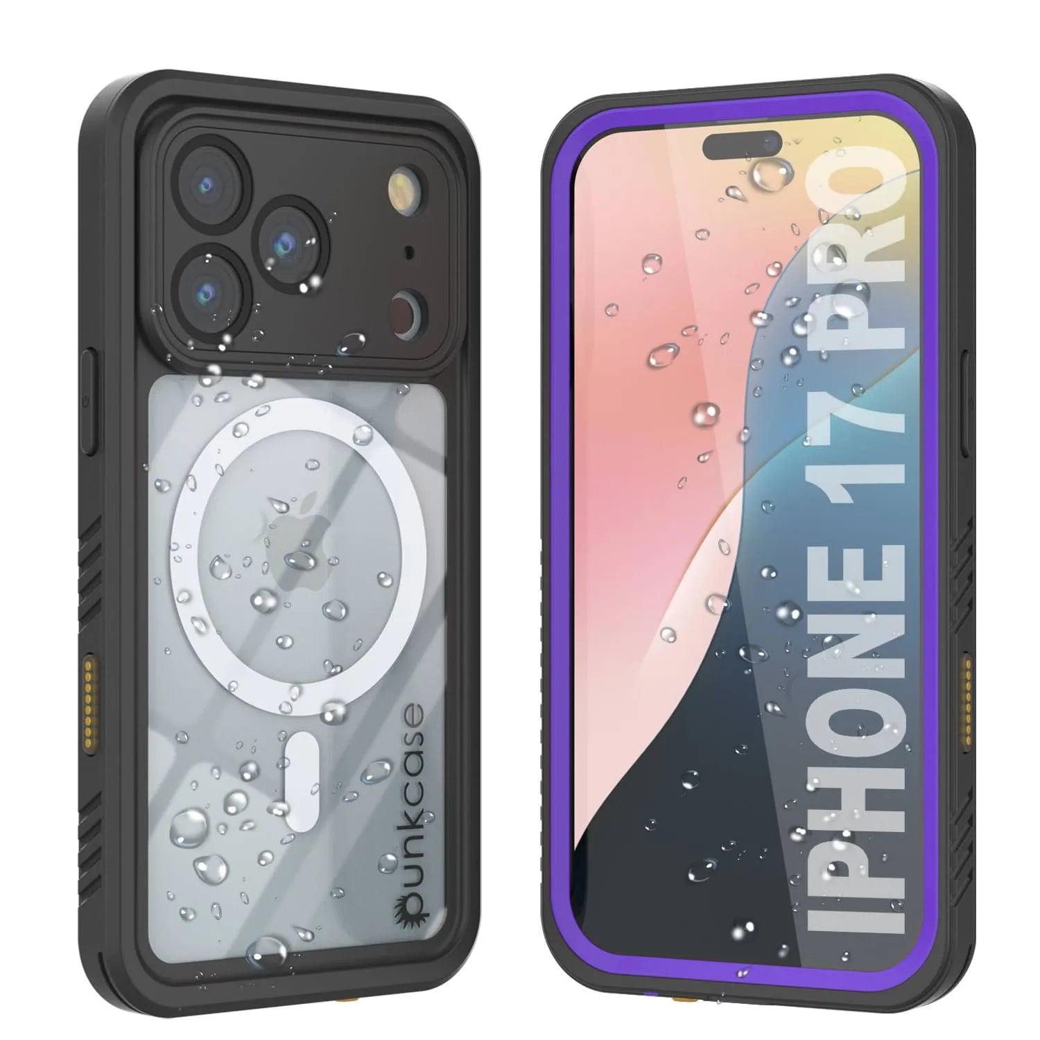 iPhone 17 Pro Waterproof Case, Punkcase [Extreme Mag Series] Armor Cover W/ Built In Screen Protector [Purple]