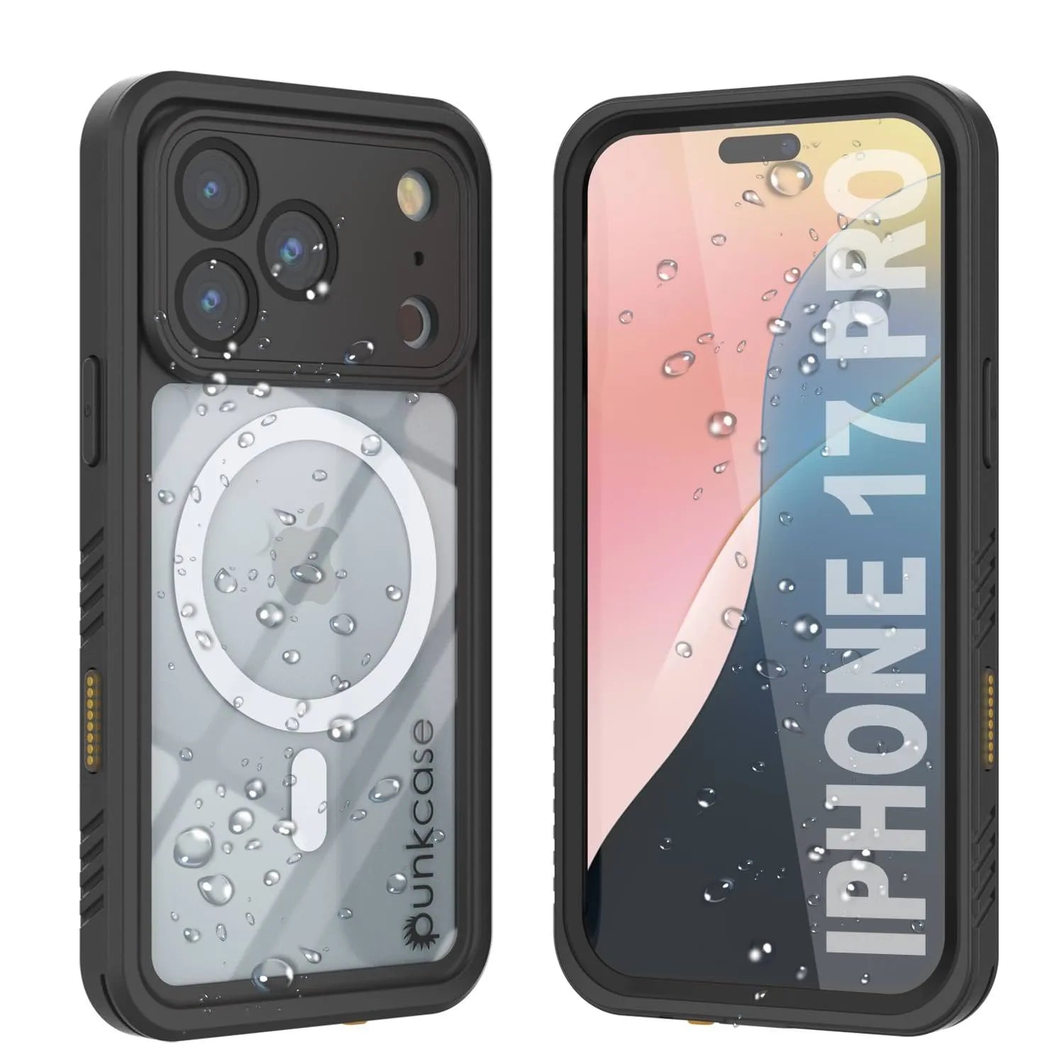 iPhone 17 Pro Waterproof Case, Punkcase [Extreme Series] Armor Cover W/ Built In Screen Protector [Black]