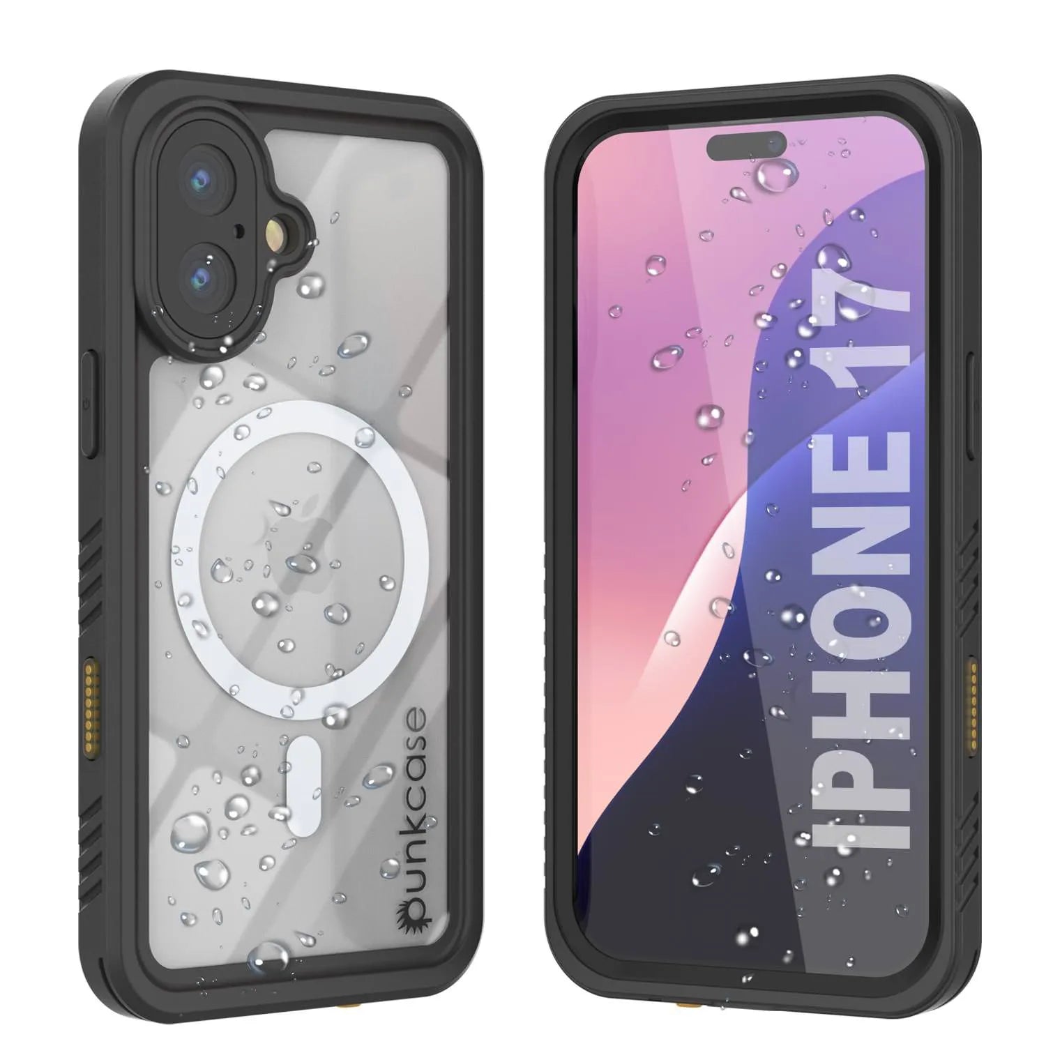 iPhone 17  Waterproof Case, Punkcase [Extreme Mag Series] Armor Cover W/ Built In Screen Protector [Black]