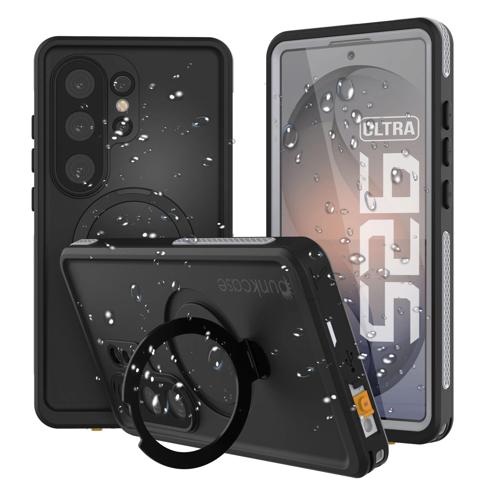 Galaxy S26 Ultra Waterproof Case [Kickstud 2.0 Series] Protective IP68 Cover W/Screen Protector & Kickstand [White]