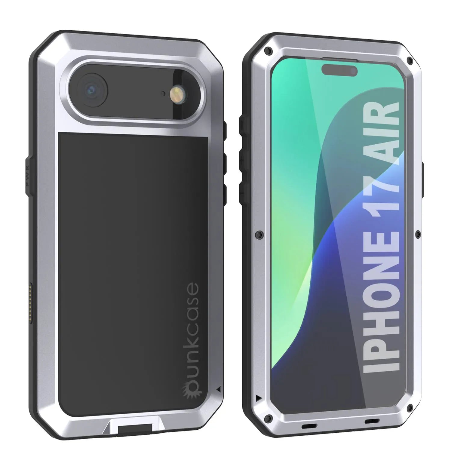 iPhone 17 Air Metal Case, Heavy Duty Military Grade Armor Cover [shock proof] Full Body Hard [White]