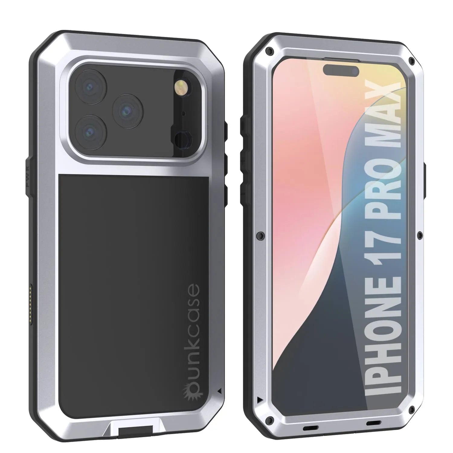 iPhone 17 Pro Max Metal Case, Heavy Duty Military Grade Armor Cover [shock proof] Full Body Hard [White]
