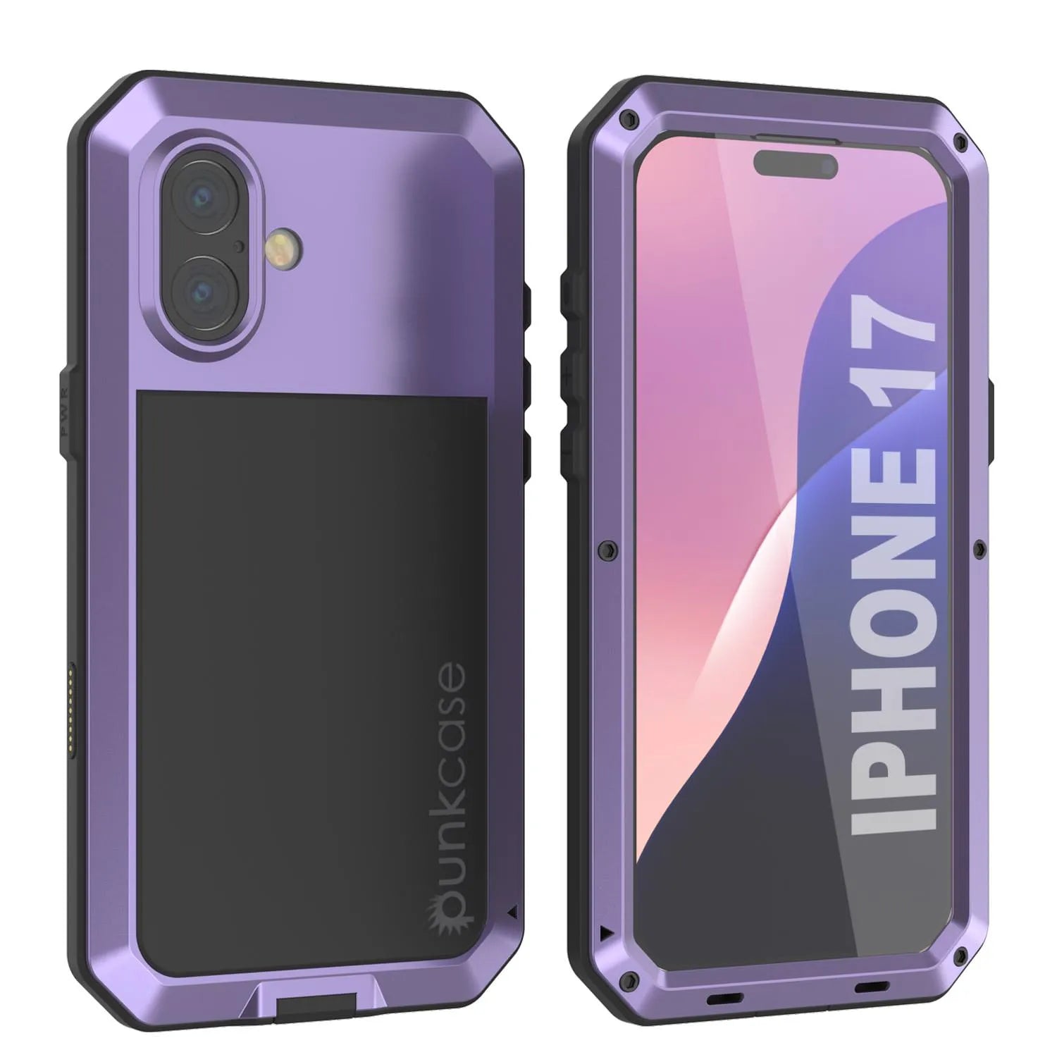 iPhone 17 Metal Case, Heavy Duty Military Grade Armor Cover [shock proof] Full Body Hard [Purple]