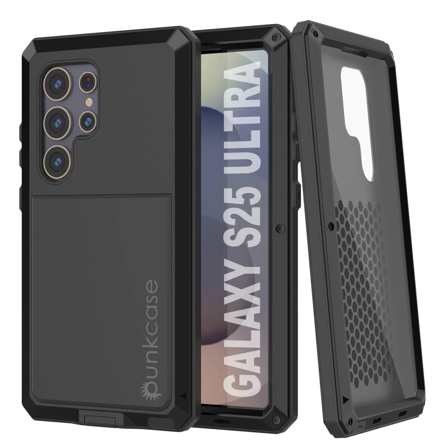 Galaxy S25 Ultra Metal Case, Heavy Duty Military Grade Armor Cover [shock proof] Full Body Hard [Gold]