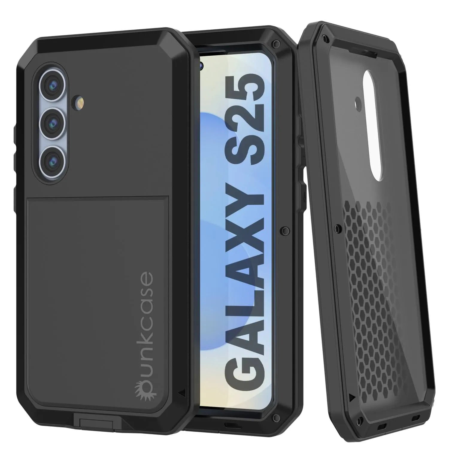 Galaxy S25 Metal Case, Heavy Duty Military Grade Armor Cover [shock proof] Full Body Hard [Yellow]