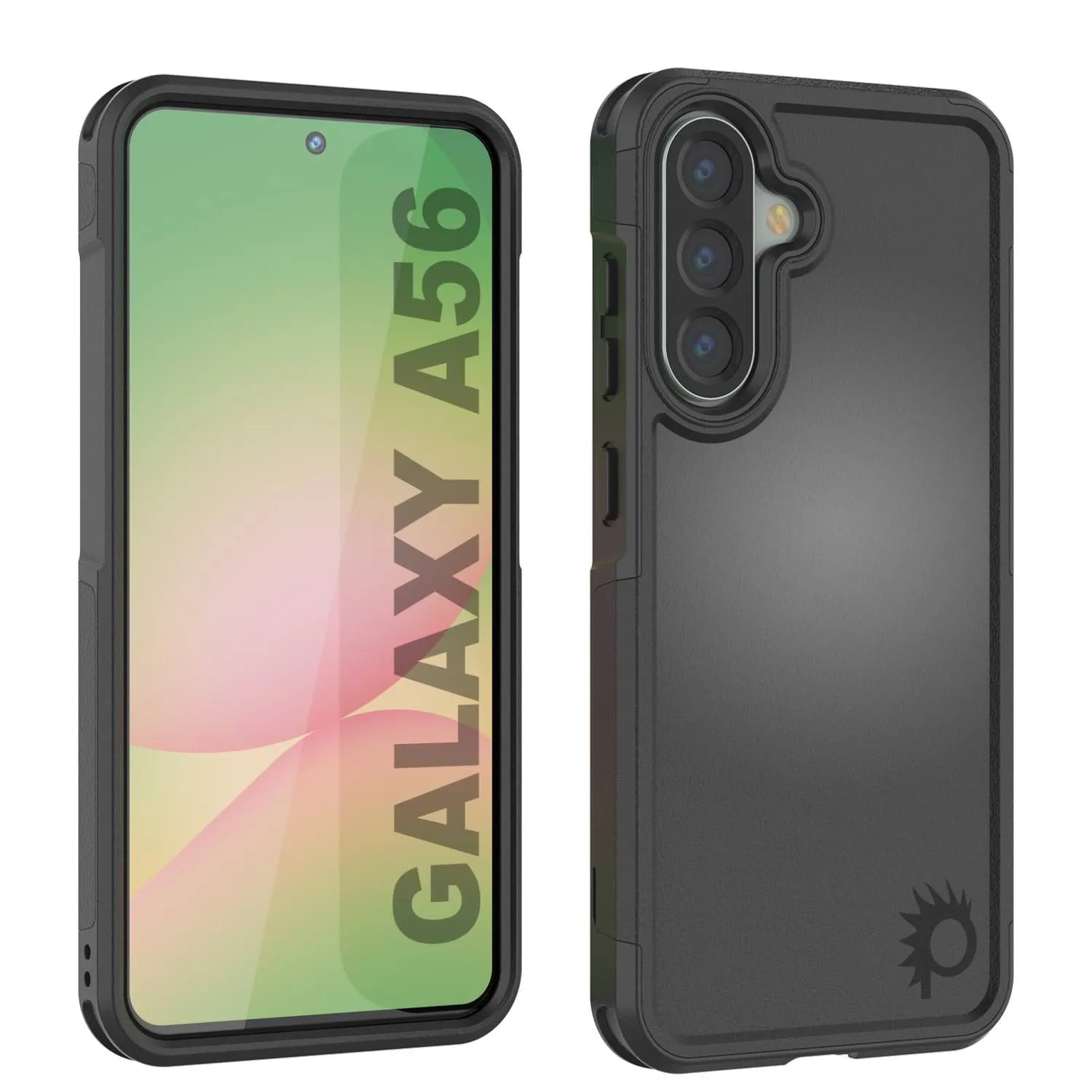 PunkCase Galaxy A56 Case, [Spartan 2.0 Series] Clear Rugged Heavy Duty Cover [Black]