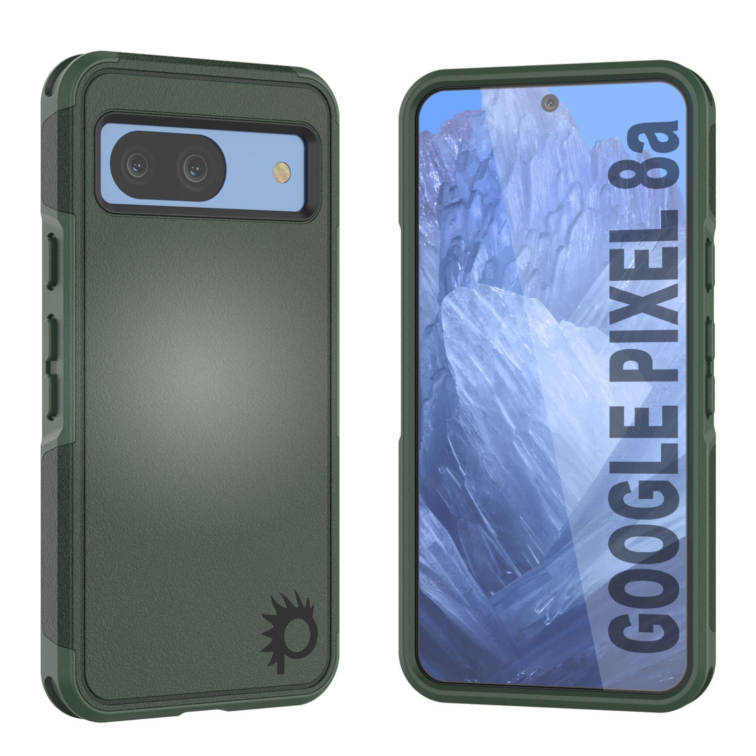 PunkCase Google Pixel 9 Pro XL Case, [Spartan 2.0 Series] Clear Rugged Heavy Duty Cover W/Built in Screen Protector [Dark Green]