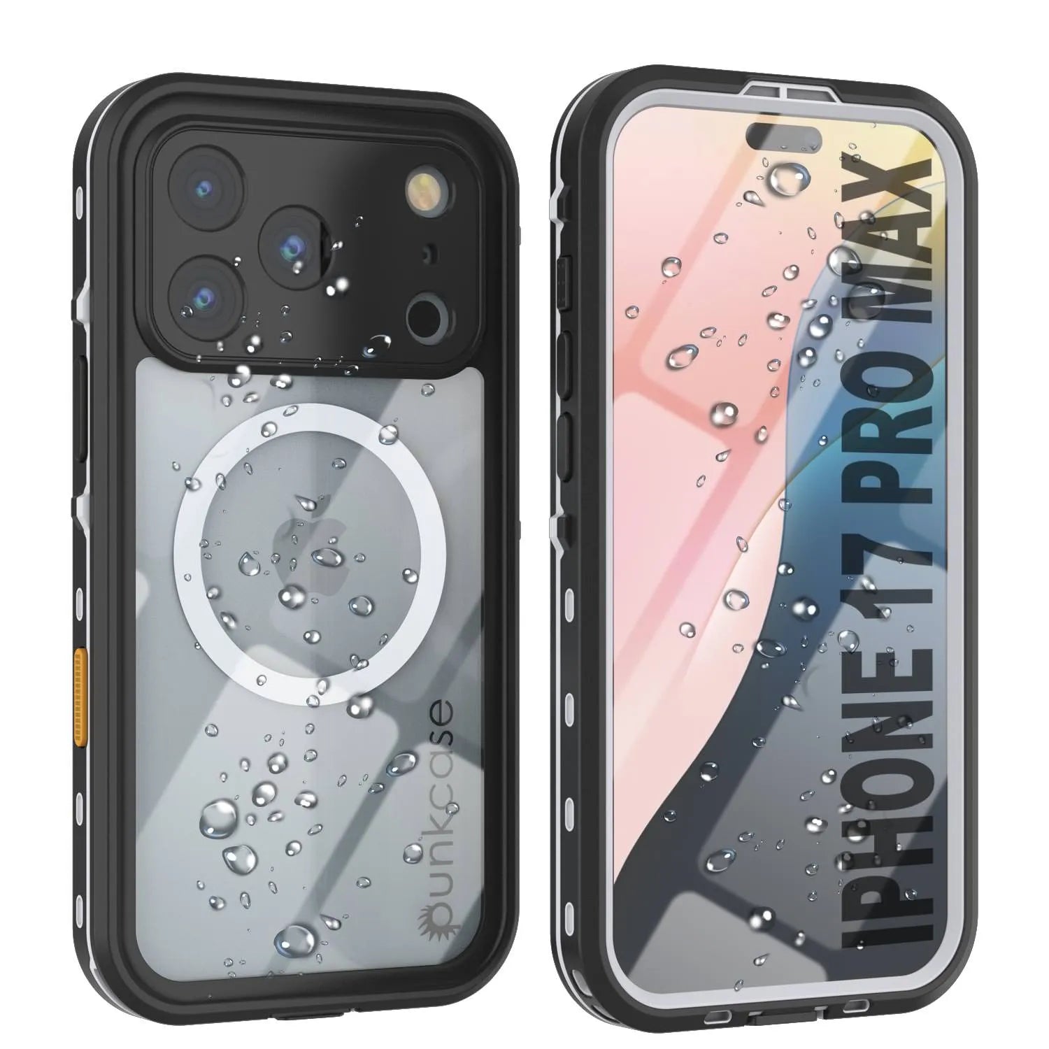 iPhone 17 Pro Max Waterproof IP68 Case, Punkcase [Clear] [StudStar Series] [Slim Fit] [Dirtproof]