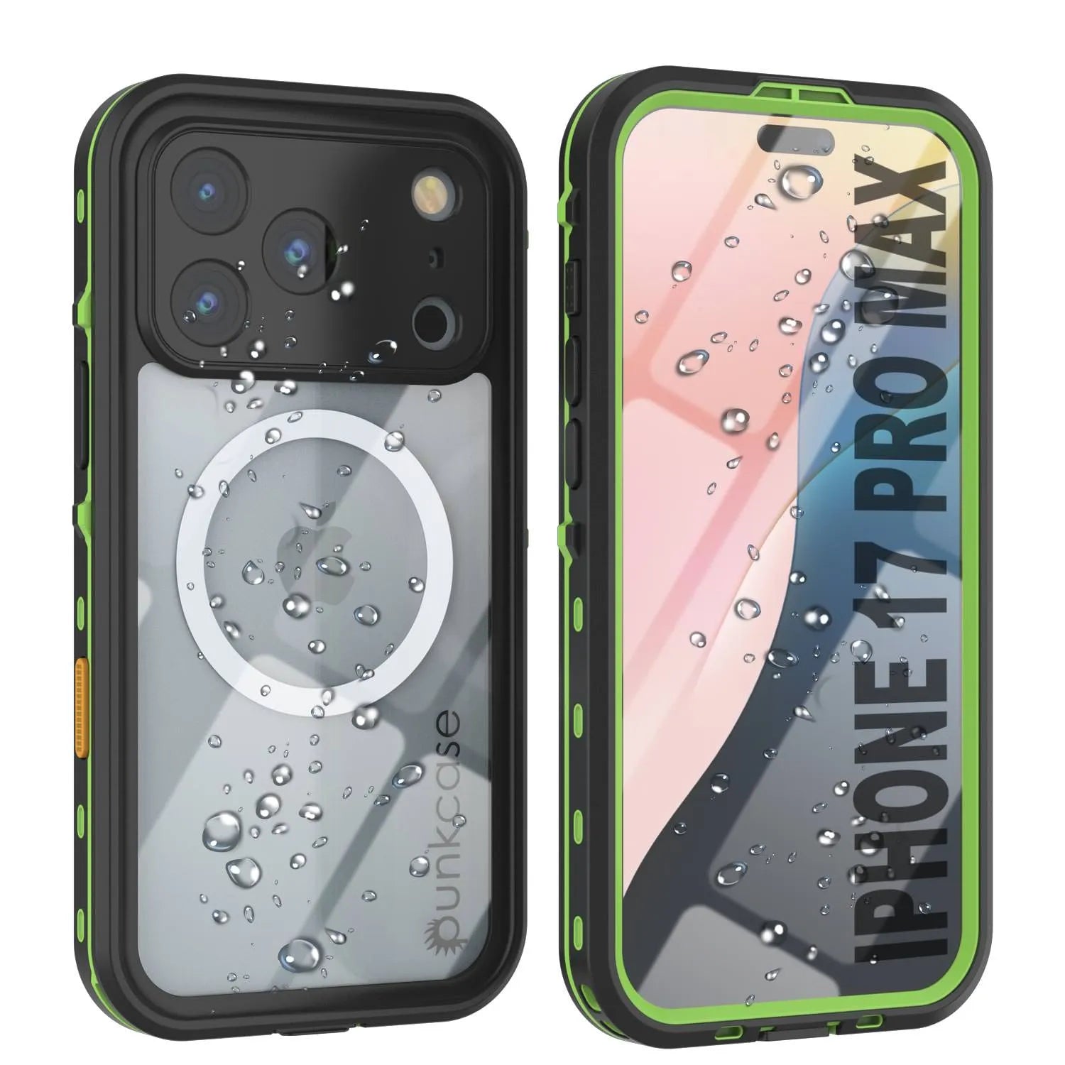 iPhone 17 Pro Max Waterproof IP68 Case, Punkcase [Light green] [StudStar Series] [Slim Fit] [Dirtproof]