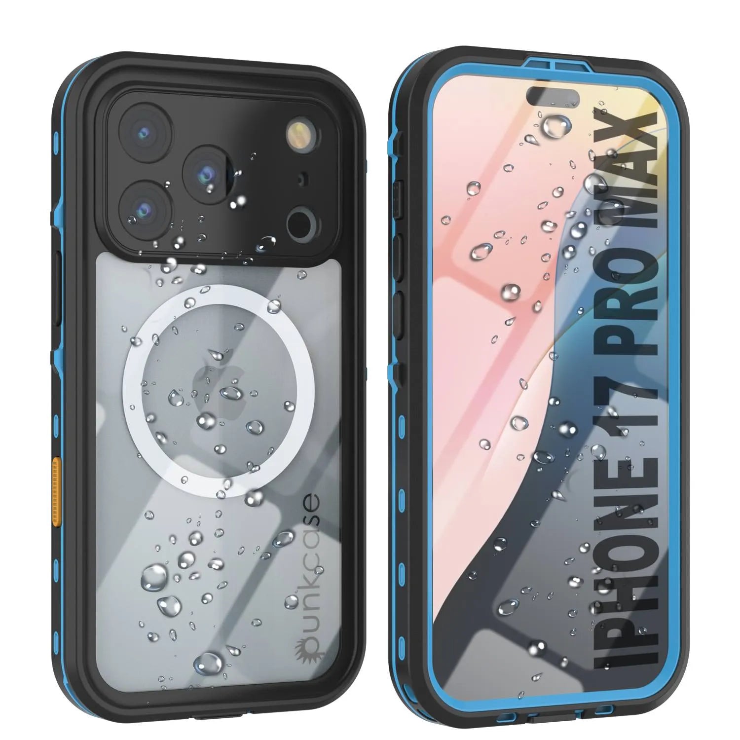 iPhone 17 Pro Max Waterproof IP68 Case, Punkcase [Light blue] [StudStar Series] [Slim Fit] [Dirtproof]