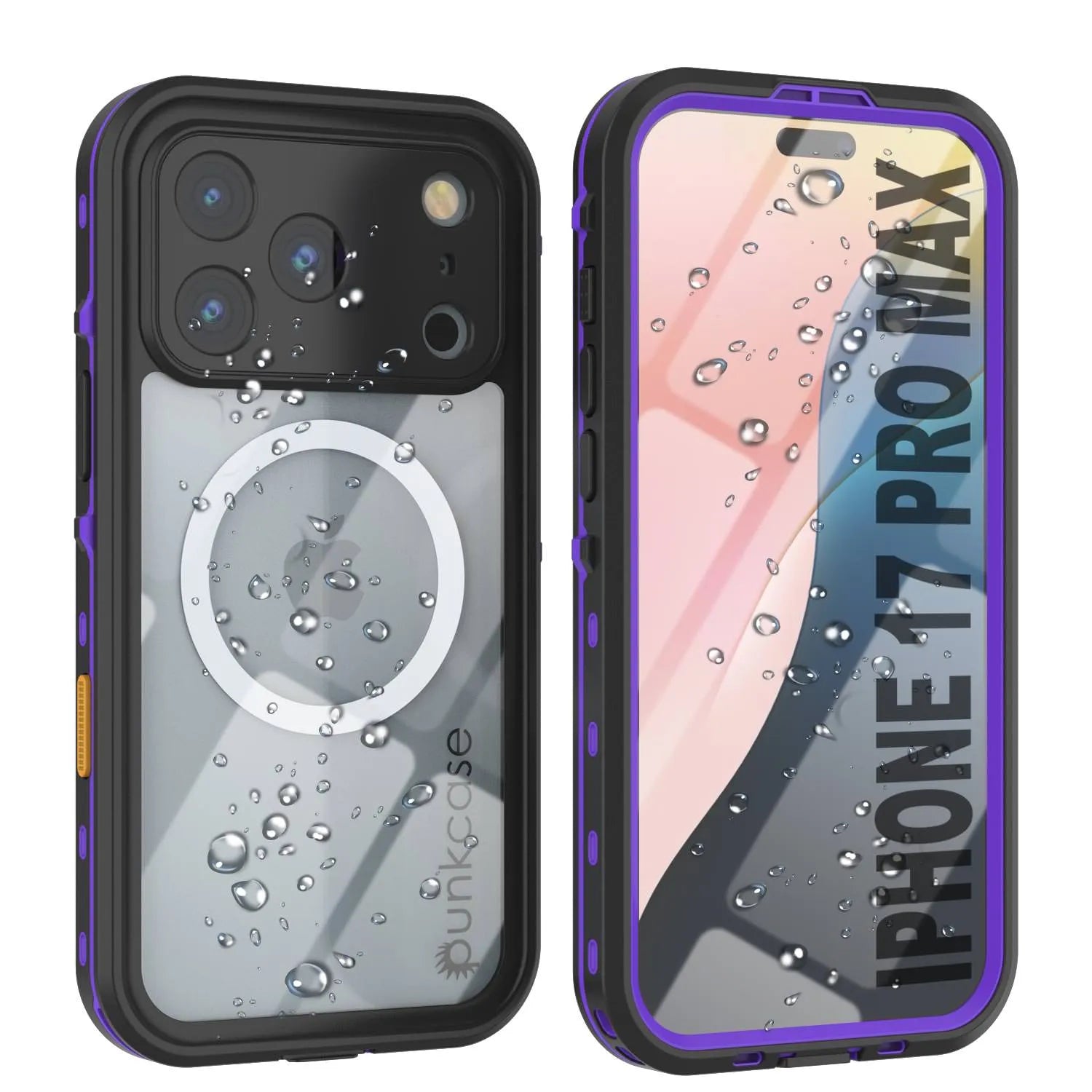 iPhone 17 Pro Max Waterproof IP68 Case, Punkcase [Purple] [StudStar Series] [Slim Fit] [Dirtproof]