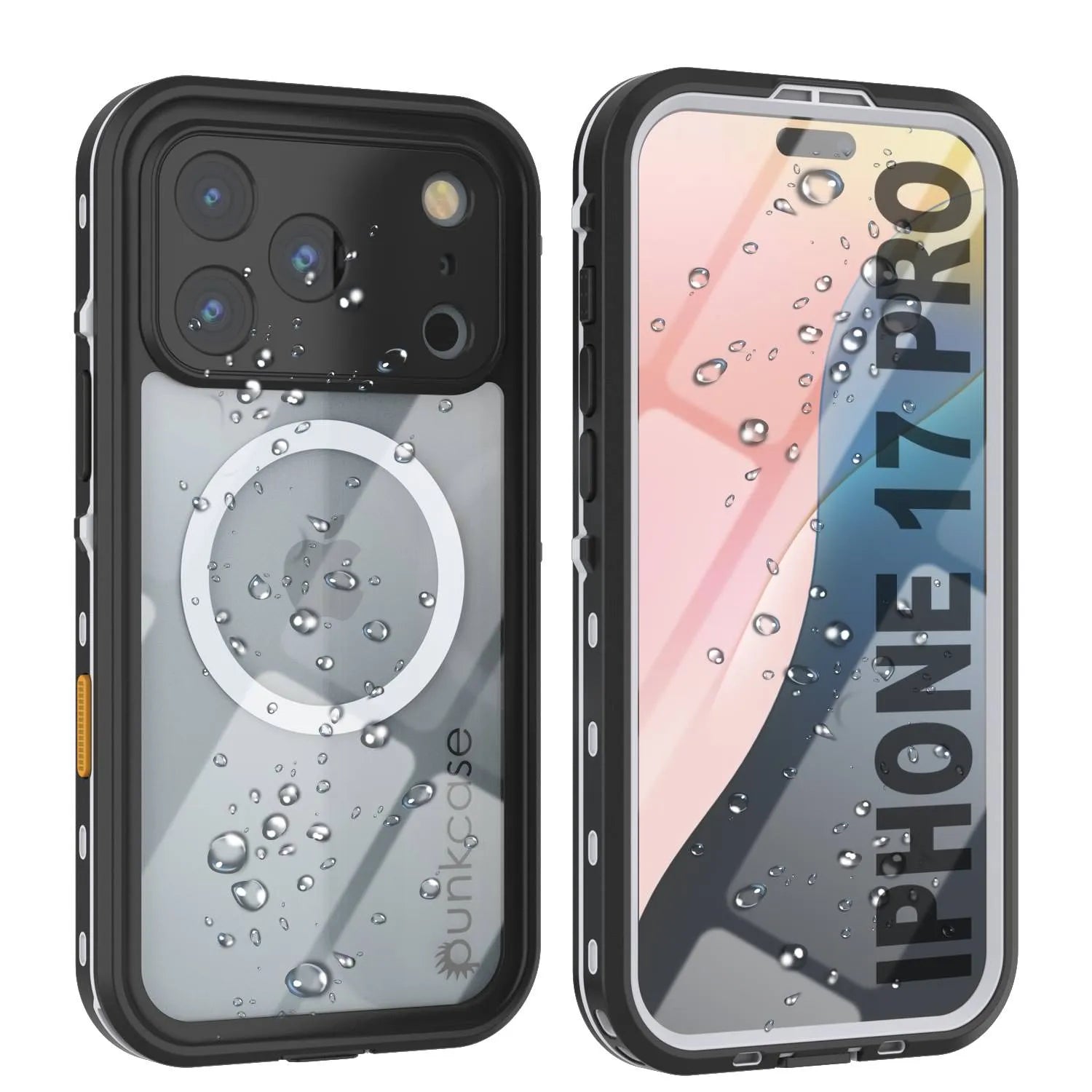 iPhone 17 Pro Waterproof IP68 Case, Punkcase [White] [StudStar Series] [Slim Fit] [Dirtproof]