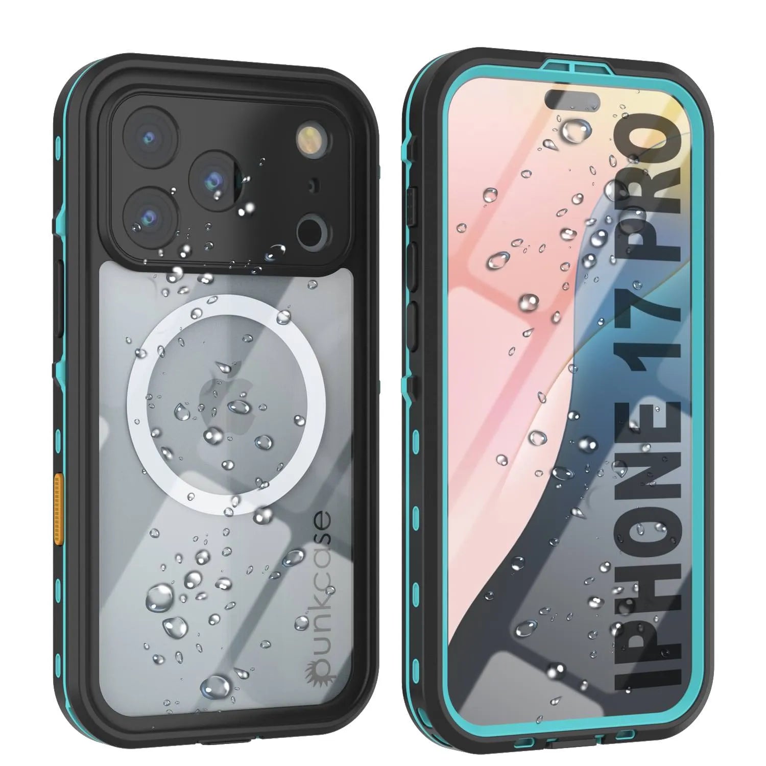 iPhone 17 Pro Waterproof IP68 Case, Punkcase [Teal] [StudStar Series] [Slim Fit]