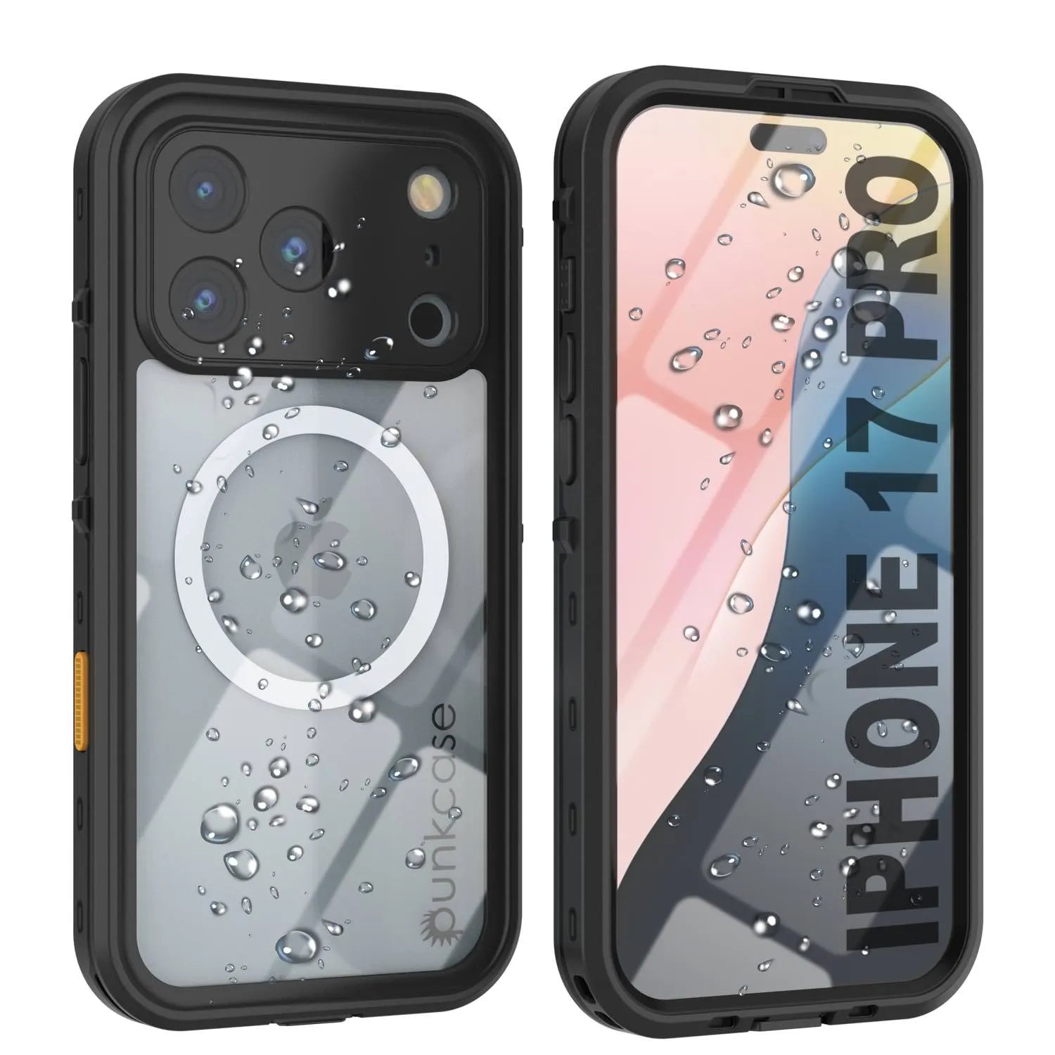 iPhone 17 Pro Waterproof IP68 Case, Punkcase [Black] [StudStar Series] [Slim Fit]